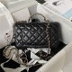 Chanel SMALL FLAP BAG With Top Diamond Handle Lambskin & Gold-Tone Metal AS4141 Black A