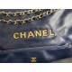 Chanel 22 LARGE HANDBAG Shiny Calfskin & Gold-Tone Metal AS3262 Navy High