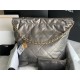 Chanel 22 LARGE HANDBAG Shiny Calfskin & Gold-Tone Metal AS3262 Ruthenium High