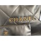 Chanel 22 LARGE HANDBAG Shiny Calfskin & Gold-Tone Metal AS3262 Ruthenium High