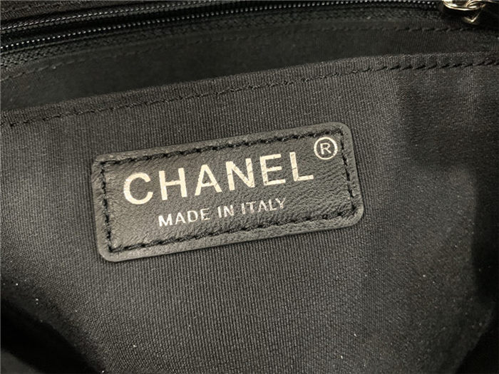 Chanel Large Backpack Lambskin 91122 Silver-Metal Black High