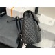 Chanel Large Backpack Lambskin 91122 Silver-Metal Black High