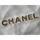 Chanel 22 LARGE HANDBAG Shiny Calfskin & Gold-Tone Metal AS3262 White High