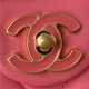 Chanel MINI FLAP BAG with Enamel buckle Lambskin & Gold-Tone Metal Pink A