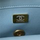 Chanel MINI FLAP BAG with Enamel buckle Lambskin & Gold-Tone Metal Blue A