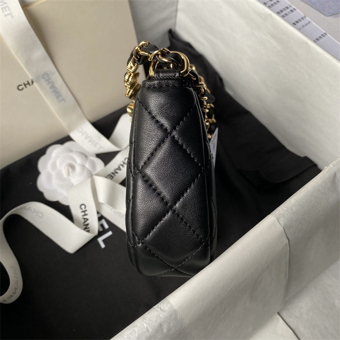 Chanel HOBO BAG AS3786 Lambskin & Gold Metal Black A