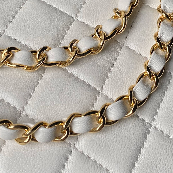 Chanel HOBO BAG AS3786 Lambskin & Gold Metal White A