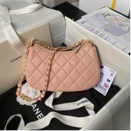 Chanel HOBO BAG AS3786 Lambskin & Gold Metal Pink A