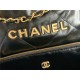 Chanel 22 LARGE HANDBAG Shiny Calfskin & Gold-Tone Metal AS3262 Black High