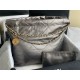 Chanel 22 MEDIUM HANDBAG Shiny Calfskin & Gold-Tone Metal AS3261 Ruthenium High