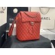 Chanel Large Backpack Lambskin 91122 Silver-Metal Red High