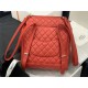 Chanel Large Backpack Lambskin 91122 Silver-Metal Red High