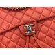 Chanel Large Backpack Lambskin 91122 Silver-Metal Red High