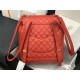 Chanel Large Backpack Lambskin 91122 Gold-Metal Red High