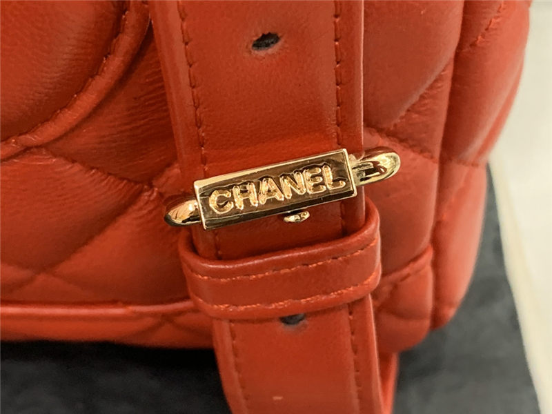 Chanel Large Backpack Lambskin 91122 Gold-Metal Red High