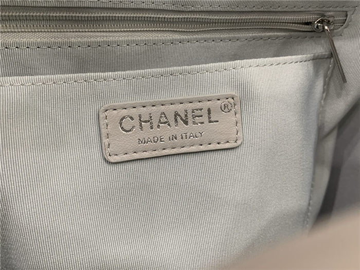 Chanel Large Backpack Lambskin 91122 Silver-Metal Grey High