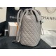 Chanel Large Backpack Lambskin 91122 Silver-Metal Grey High