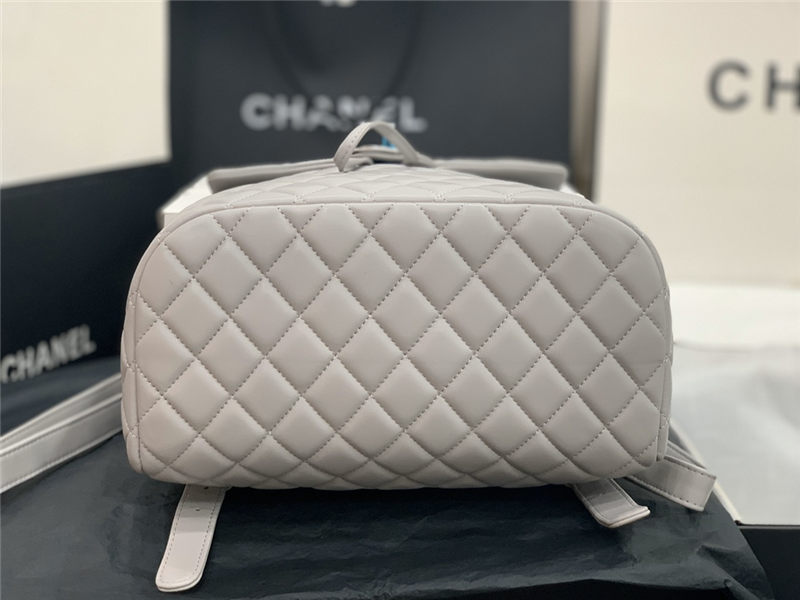 Chanel Large Backpack Lambskin 91122 Silver-Metal Grey High