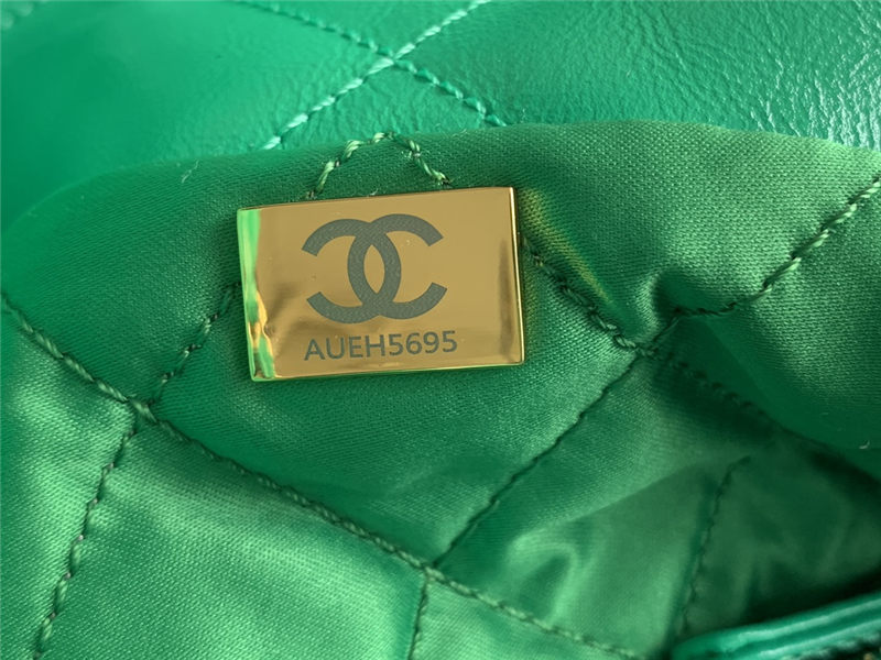 Chanel 22 MEDIUM HANDBAG Shiny Calfskin & Gold-Tone Metal AS3261 Green High