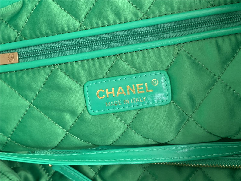 Chanel 22 MEDIUM HANDBAG Shiny Calfskin & Gold-Tone Metal AS3261 Green High