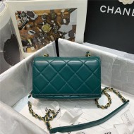 Chanel MINI FLAP BAG Lambskin Plexi & Gold-Tone Metal Green High