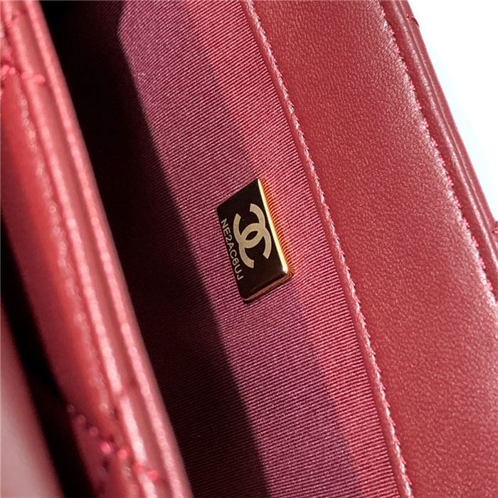 Chanel MINI FLAP BAG Lambskin Plexi & Gold-Tone Metal Burgundy High