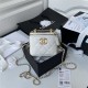 Chanel SMALL VANITY WITH CHAIN Calfskin & Gold-Tone Metal AP2292 White A