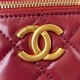 Chanel SMALL VANITY WITH CHAIN Calfskin & Gold-Tone Metal AP2292 Burgundy A