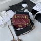 Chanel SMALL VANITY WITH CHAIN Calfskin & Gold-Tone Metal AP2292 Burgundy A