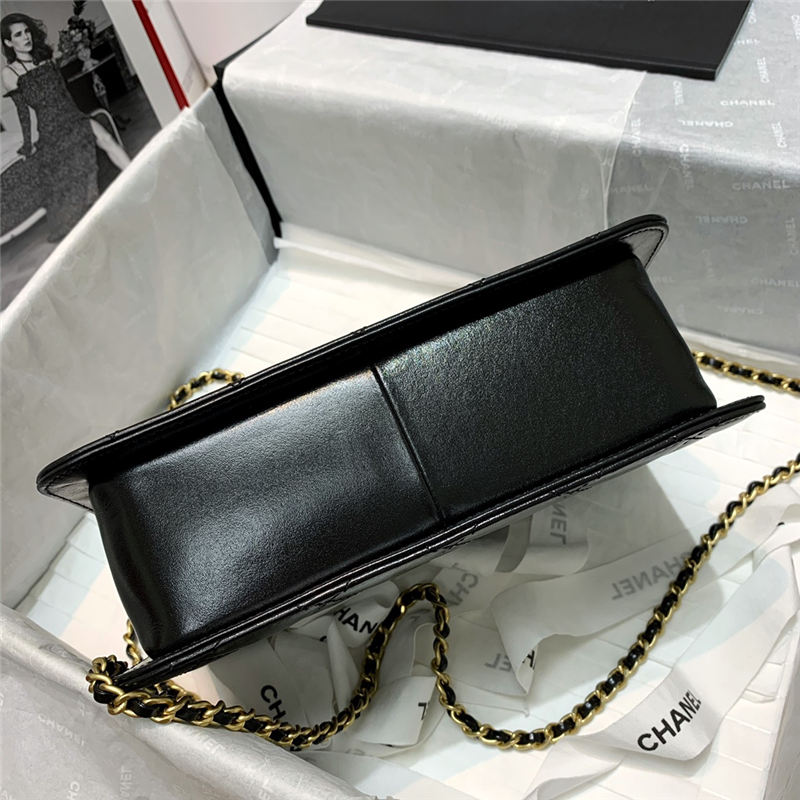 Chanel SMALL FLAP BAG Calfskin & Gold-Tone Metal AS2649 Black High