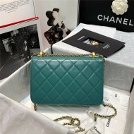 Chanel SMALL FLAP BAG Calfskin & Gold-Tone Metal AS2649 Green High