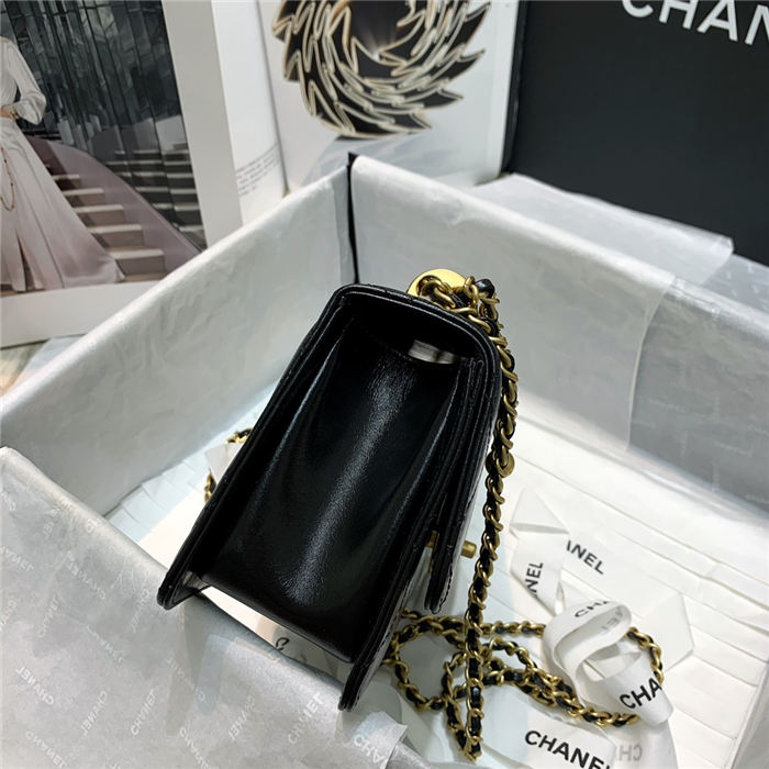 Chanel MINI FLAP BAG Calfskin & Gold-Tone Metal AS2615 Black High