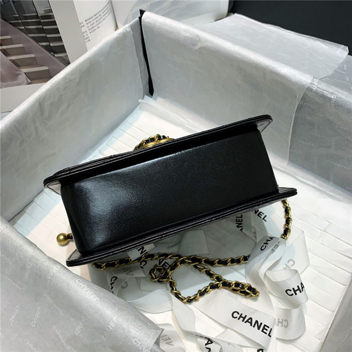 Chanel MINI FLAP BAG Calfskin & Gold-Tone Metal AS2615 Black High