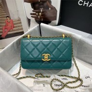 Chanel MINI FLAP BAG Calfskin & Gold-Tone Metal AS2615 Green High