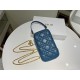 LADY Dior PHONE HOLDER Cannage Lambskin Sea Blue High