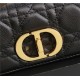 MICRO Dior CARO BAG Supple Cannage Calfskin Black High