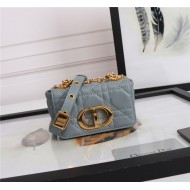 MICRO Dior CARO BAG Supple Cannage Calfskin Blue High