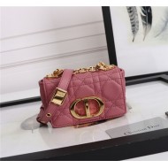 MICRO Dior CARO BAG Supple Cannage Calfskin Pink High