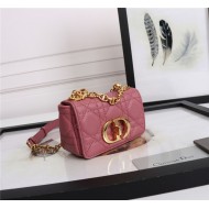 MICRO Dior CARO BAG Supple Cannage Calfskin Pink High