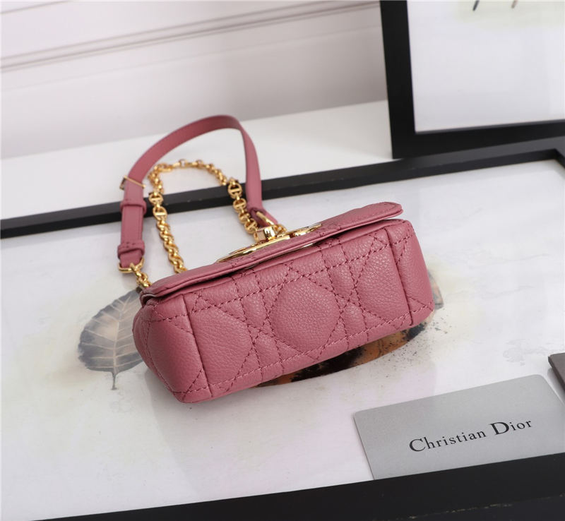 MICRO Dior CARO BAG Supple Cannage Calfskin Pink High