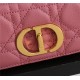 MICRO Dior CARO BAG Supple Cannage Calfskin Pink High