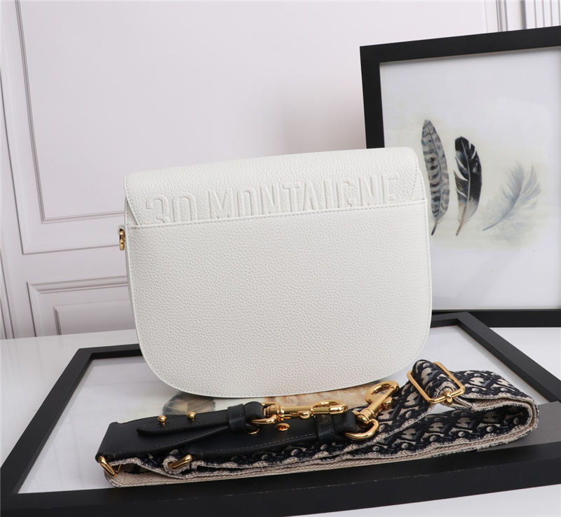 LARGE Dior BOBBY BAG Grained Calfskin White High