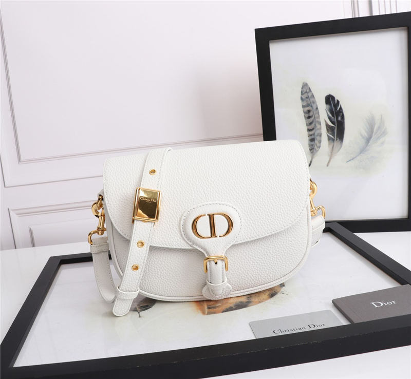 MEDIUM Dior BOBBY BAG Grained Calfskin White High