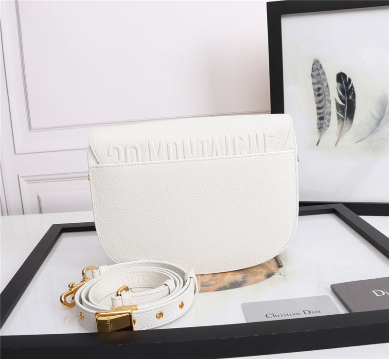 MEDIUM Dior BOBBY BAG Grained Calfskin White High