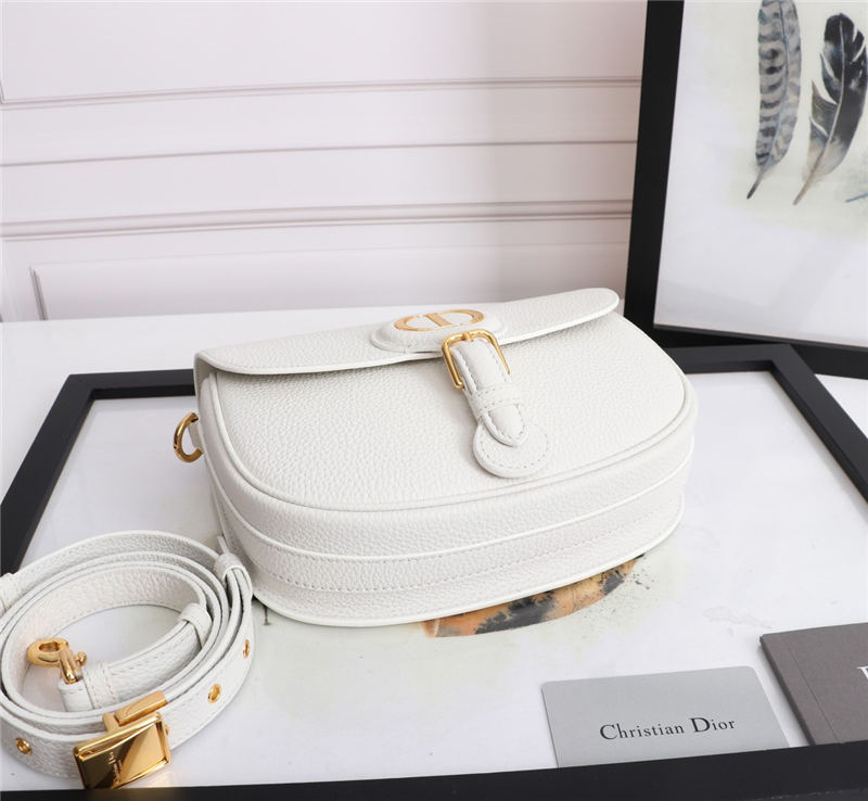 MEDIUM Dior BOBBY BAG Grained Calfskin White High