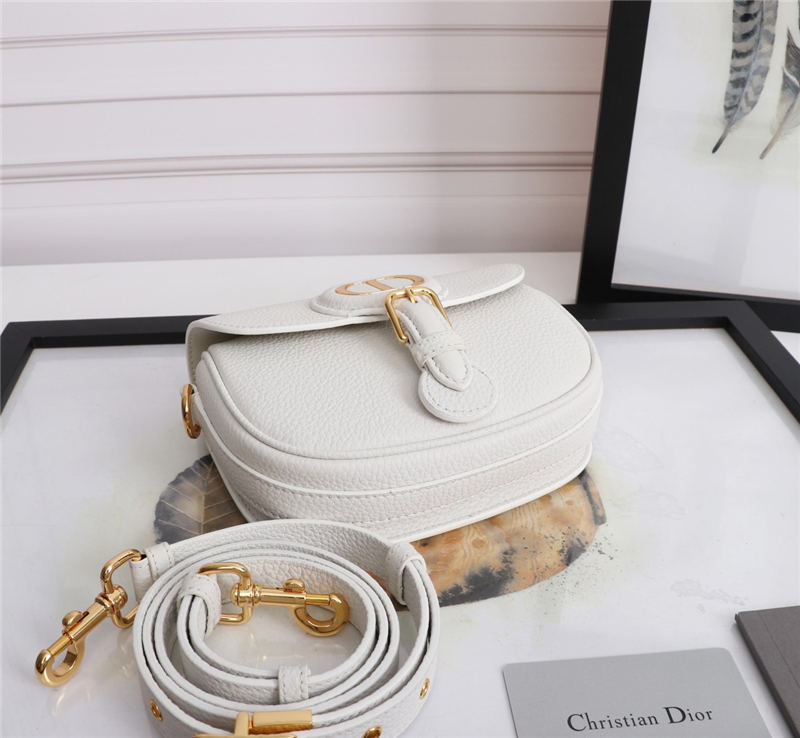 SMALL Dior BOBBY BAG Grained Calfskin White High