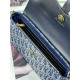 Saddle Pouch with Chain Dior Oblique Jacquard Denim High