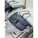 Saddle Pouch with Chain Dior Oblique Jacquard Denim High