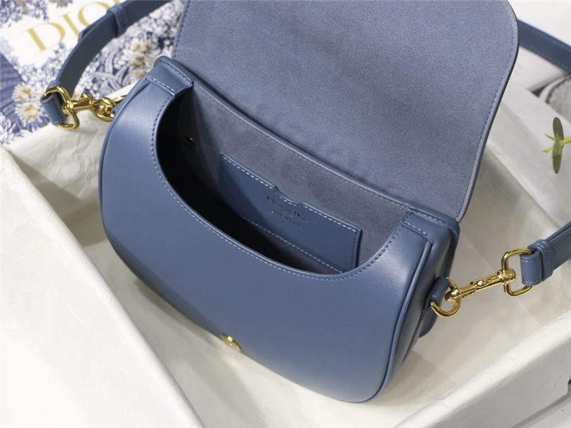 MEDIUM Dior BOBBY BAG Box Calfskin Denim Blue High