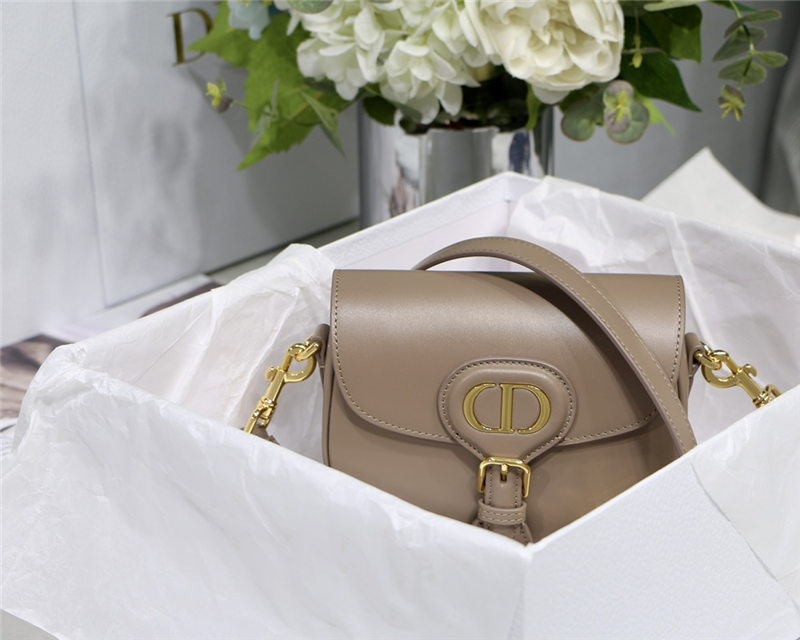 SMALL Dior BOBBY BAG Box Calfskin Taupe High